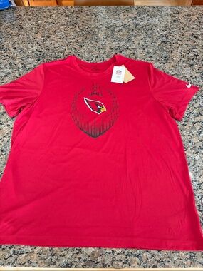 Nike Dri-Fit Red Short-Sleeve Arizona Cardinals Logo Tee Brand New